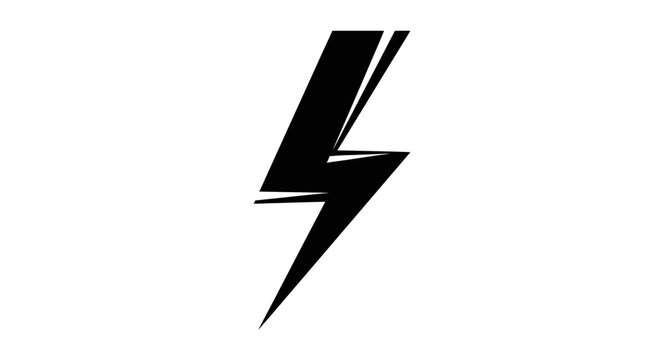 Black lightning bolt electric symbol.