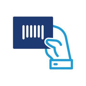 hand hold barcode colored icon vector design good for web or mobile app