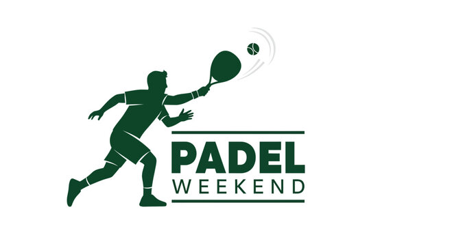 Padel Weekend Silhouette Featuring Athlete in Action Serving the Ball, Ideal For Promotion