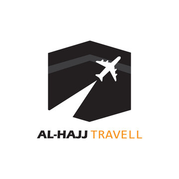 Hajj and Umrah travel icon with Kaaba background