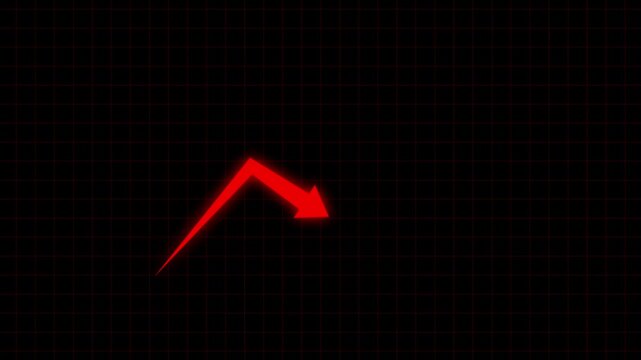 Abstract a business graph chart icon animation. business growth arrow animation on grid background