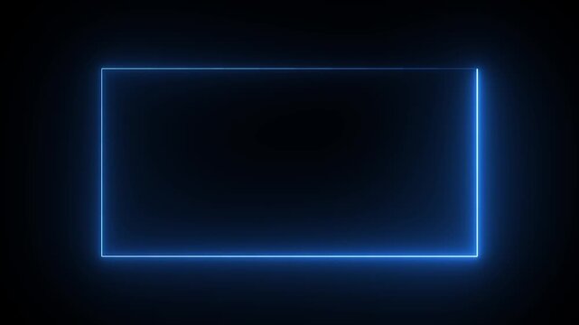 abstract a glowing neon rectangle border frame