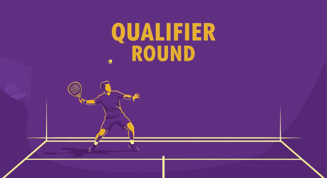 Padle Tennis Qualifier Tournament Illustration: Athlete Performing a Forehand Smash Shot
