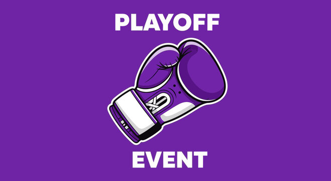 Playoff Event with a Classic Boxing Glove Illustration in a Vibrant, Attractive Design