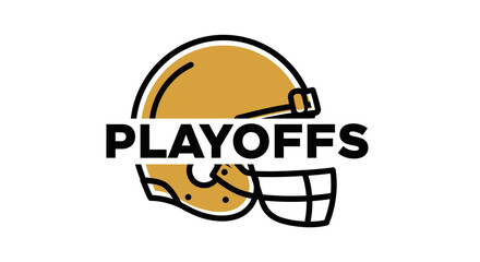 Fototapeta premium Playoff Season: American Football Helmet Graphic Depicting Championship Tournament Playoff