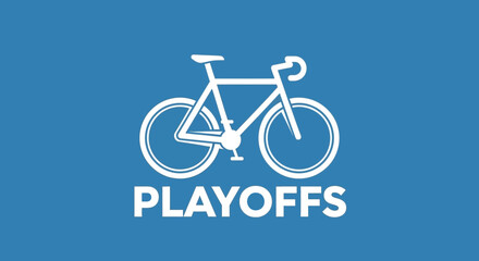 Fototapeta premium Playoff Season: Bicycle Iconography on Azure Background for Sports Enthusiasts