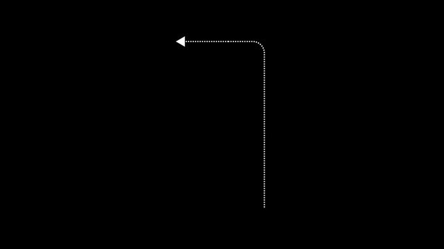Black arrow icon, Black arrow isolated on different color background. 4k animation video