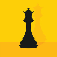 Chess queen design piece background. Black and white color chess queen icon © Widy Amelia Putri