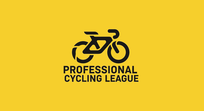 Professional Cycling League Emblem in Yellow: A Striking Vector Illustration