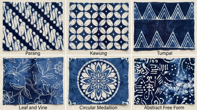 Hand Painted Indigo Batik Wax Resist Textile Texture Pattern Set in Deep Indigo and White for Sustainable Fashion Artisan Textile and Global Craft Brand Design