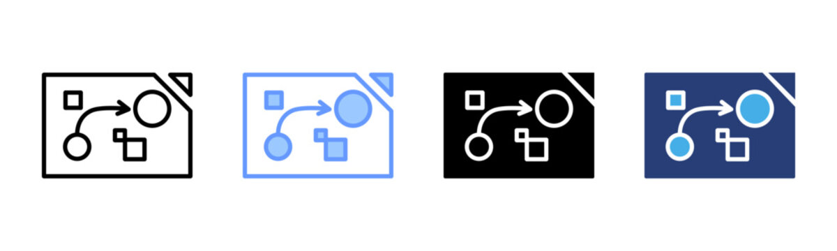 Strategy icon set multiple style collection