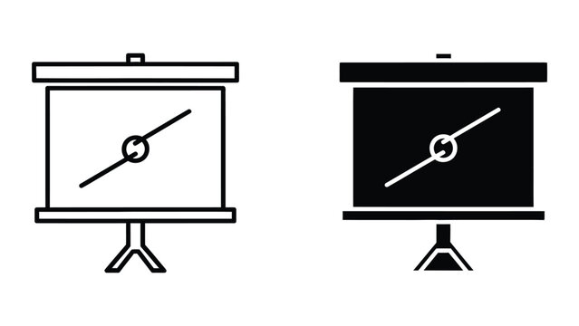 Flip chart with upward trend arrow and smiley face icon