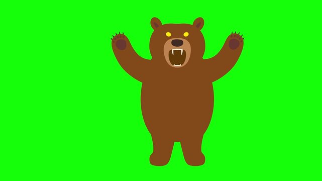 襲いかかってくるクマのアニメーション