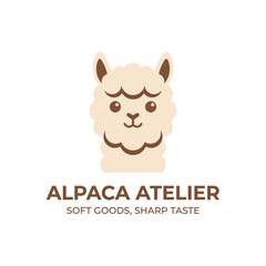 Fototapeta premium Alpaca Face Closeup Illustration Design.