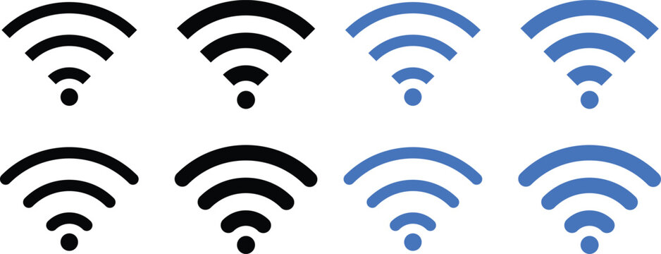 WiFi Hotspot Icons.Internet Access and Data Signal Signs. Wireless Data Signal Icons .
