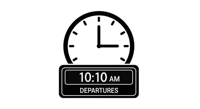 Clock and Departure Board Showing 10:10 AM