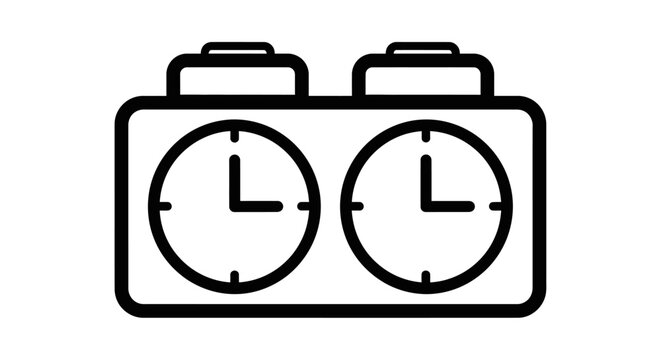 Chess Clock Icon - Time Management, Strategy, Competition, Two Clocks