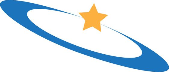 Ring Planet With Star Space Flat Icon © Miwbie