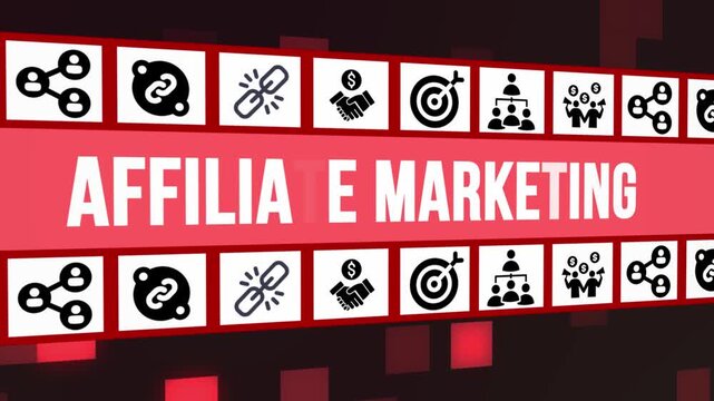 Affiliate Marketing 3D Concept With Icons And Digital Background
