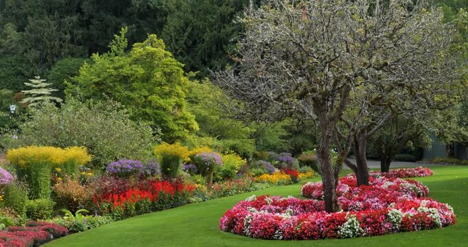 Beautiful Butchart Gardens in Victoria ,British Columbia,Vancouver Island,Canada.