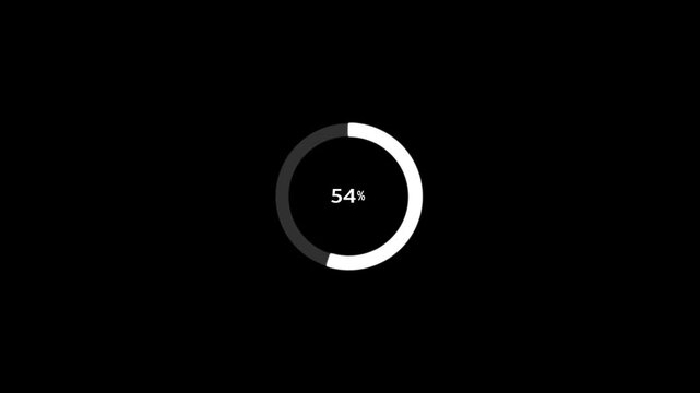 Processing bar animation. Circle loading bar icon animation. White loading circle ring animation