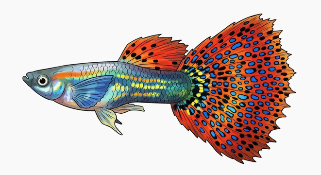 
Guppy (also known as Lebiste or Poecilia reticulata). It is one of the most popular freshwater fish in the world.