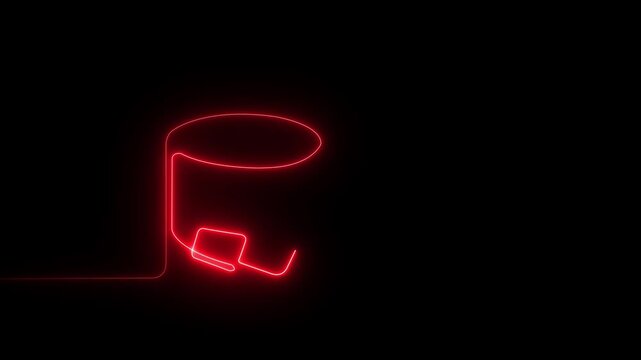 Whiskey glass black blackground.outline self drawing animation. Hand drawn animated illustration. Yellow golden drink shot in glass motion animation 4k video...
