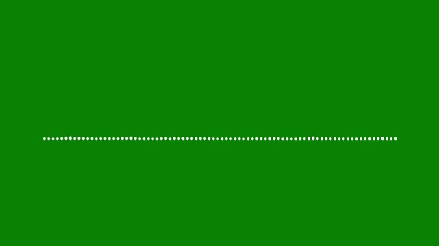 White audio visualizer on green background. Audio spectrum animation.line digital minimalist sound wave animation,Animated sound wave spectrum with alpha cha.