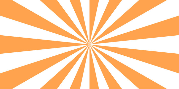 Orange sunburst background with vintage grunge texture features abstract.  white and orange vintage illustration vector sunshine texture.  sunlight frame sunray backdrop creative concept expression. 