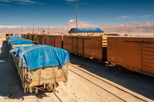 Desert rails waiting for the next journey across the Bolivian highlands