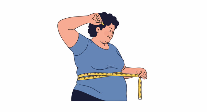 Person measuring waist with a tape measure, depicting health journey