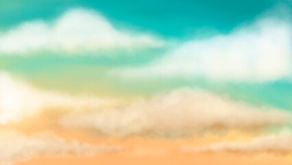 Obraz premium mint beach sky gradient background