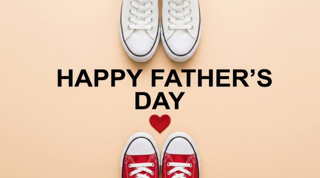 Father's day 2026 concept sneakers and heart symbolizing love and appreciation