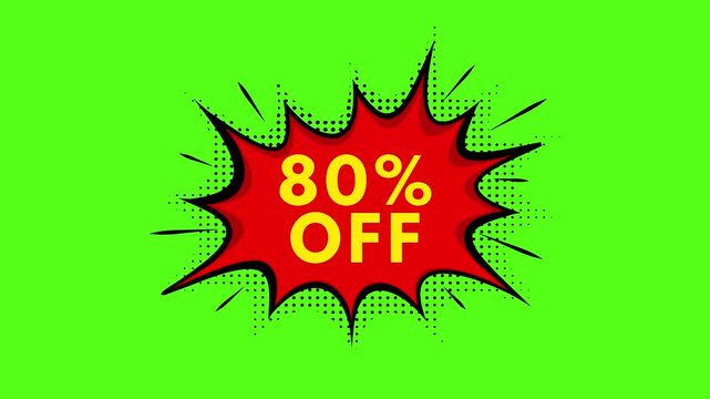 80 Percent Off Discount Sale Animation &ndash; Promotional Motion Graphics Video Template
