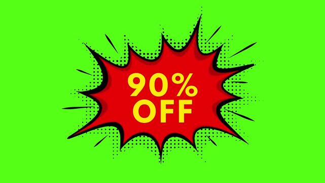 90 Percent Off Discount Sale Animation &ndash; Promotional Motion Graphics Video Template.mp4
