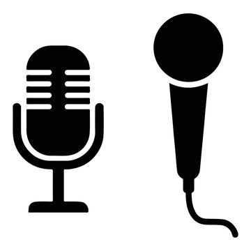 Microphone silhouettes, dynamic and lavalier microphones