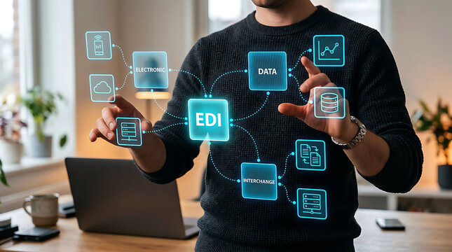 EDI Electronic Data Interchange Business Automation Technology Concept