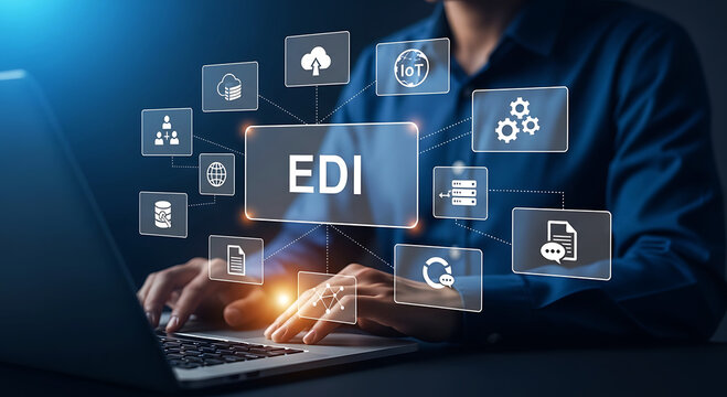 EDI Electronic Data Interchange Business Automation Technology Concept