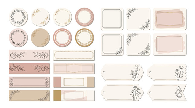 Elegant Lip Balm and Small Jar Label Vector Templates for Beauty Product Packaging and Branding