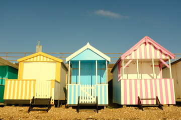Naklejka premium Beach huts on the beach