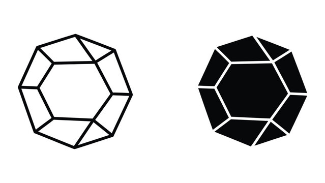 Black and white geometric hexagon shape with triangular divisions