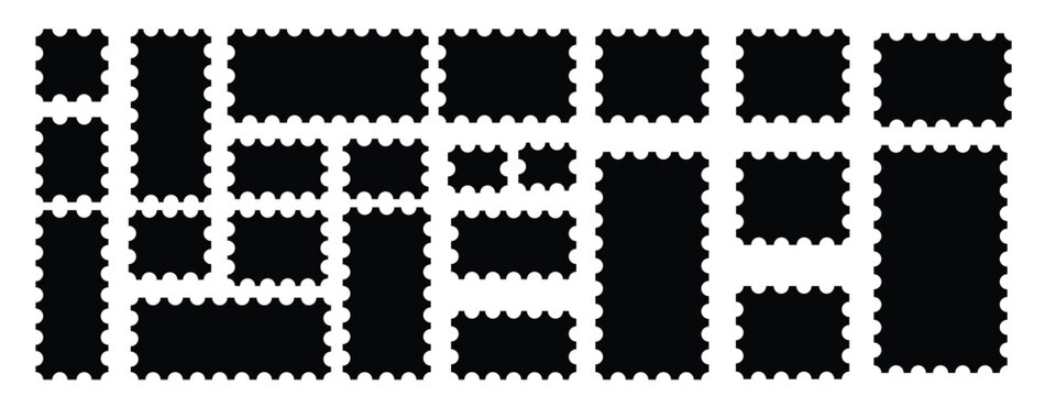 Postage stamp borders set vector illustrationSet of Blank Postage Stamps. Vector illustration.