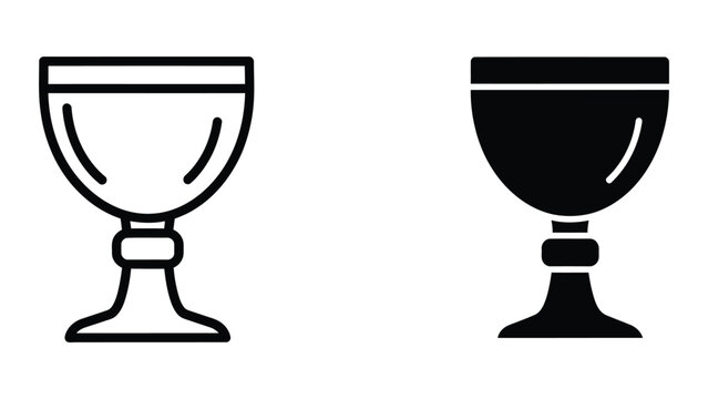 Two wine goblets with contrasting fill styles icon