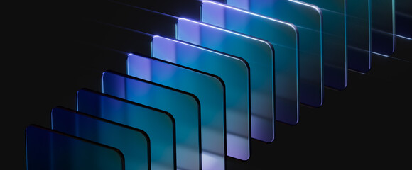 Modular abstract data platform architecture business solution concept 3d rendering background. Digital infrastructure and technology foundation.