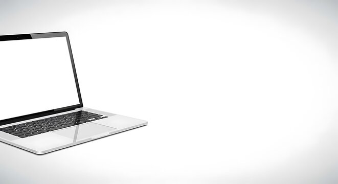 Modern Laptop Opened on White Desk