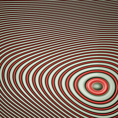 Naklejka premium Abstract futuristic wave pattern with flowing curved metallic lines, smooth parallel stripes, fluid motion, and modern parametric aesthetics, creating a dynamic optical illusion for digital art, tech 