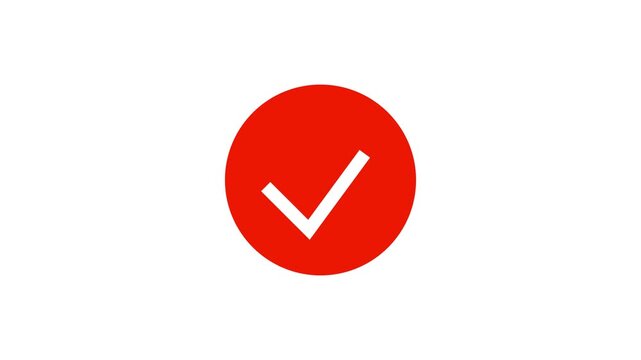 success checklist icon symbol footage animated video, looping tick icon simple animated video black background.
