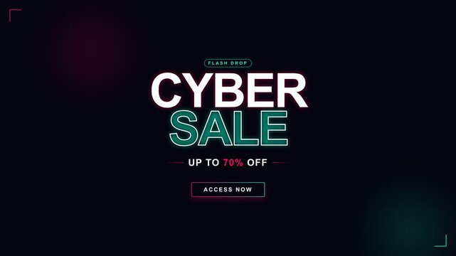 Cyber Sale Marketing Campaign Promotional Video with Up to 70 Percent Off Discount Offer