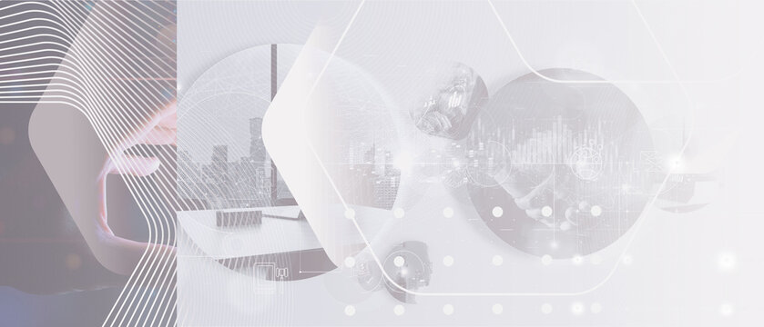 Abstract Digital Business Technology Background