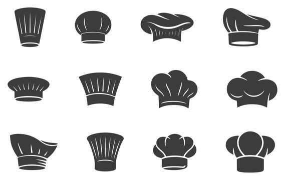 Professional Chef Hat Logo Collection Vector Icon Set